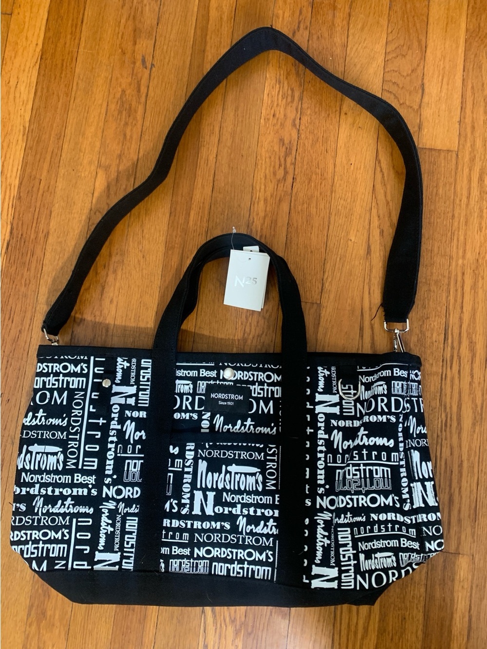 Nordstrom Black & White Logo Tote Bag